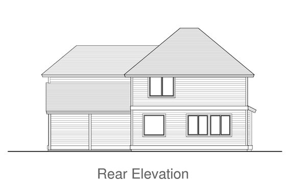 Exterior - Rear Elevation for Craftsman House Plan #53-544 - 3 bed, 2.5 bath