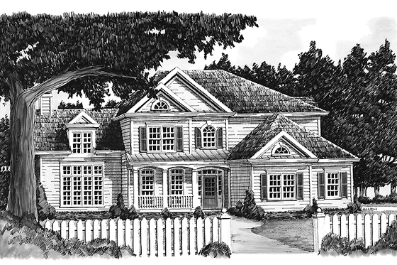 Exterior - Front Elevation 3 for Country House Plan #927-690 - 5 bed, 3 bath