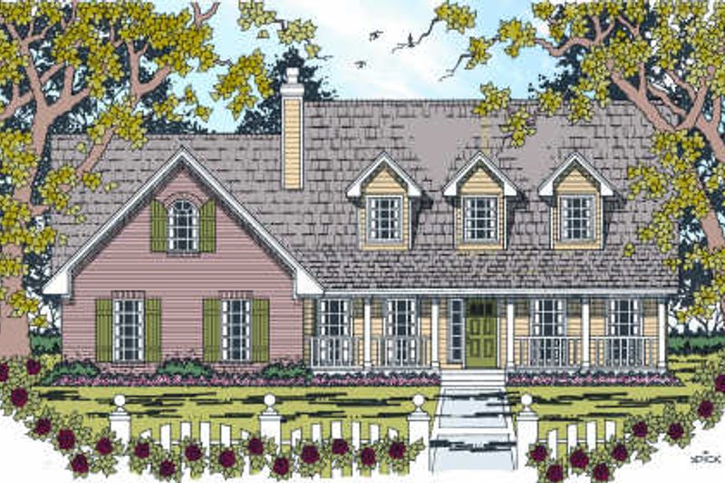 Home Plan - Country Exterior - Front Elevation Plan #42-344