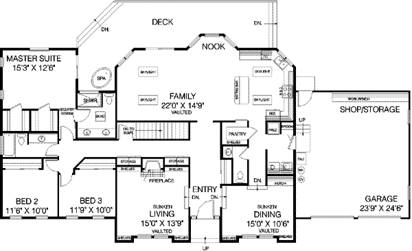 Home Plan - Traditional Floor Plan - Main Floor Plan #60-224