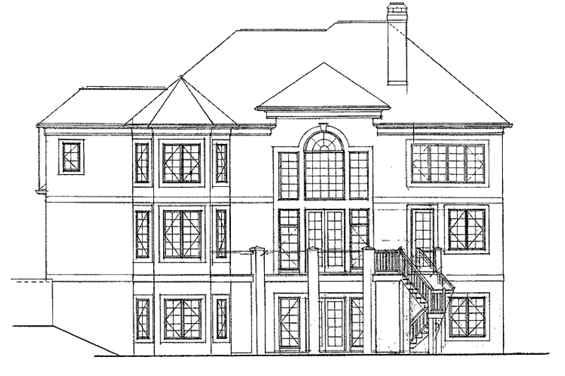 Home Plan - Exterior - Rear Elevation for Colonial House Plan #453-173 - 4 bed, 4 bath
