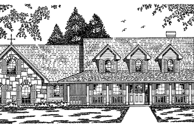 Architectural House Design - Ranch Exterior - Front Elevation Plan #42-538