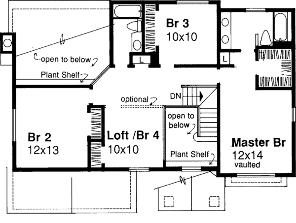 Home Plan - Traditional Floor Plan - Upper Floor Plan #320-949