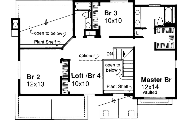 Home Plan - Floor Plan - Upper Floor for Traditional House Plan #320-949 - 3 bed, 2.5 bath