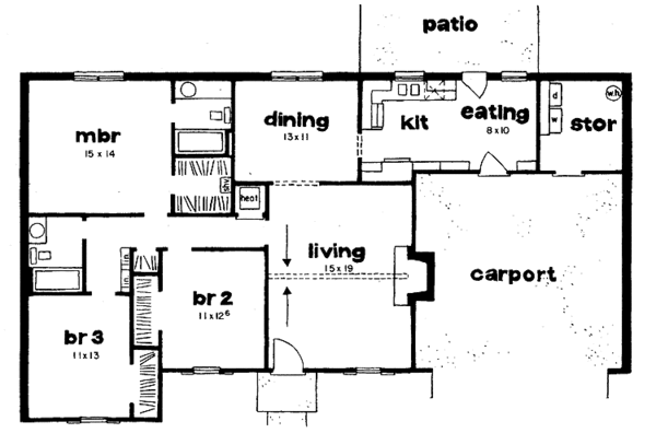 House Design - Ranch Floor Plan - Main Floor Plan #36-585