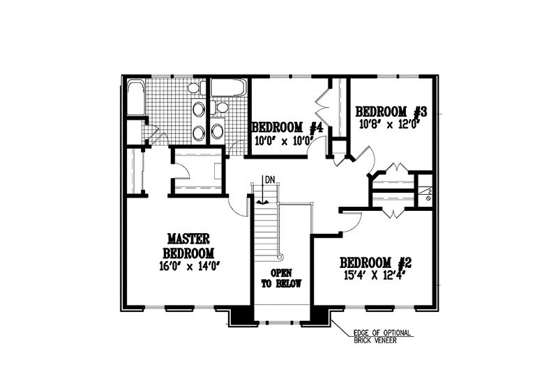 Architectural House Design - Floor Plan - Upper Floor for Country House Plan #953-13 - 4 bed, 2.5 bath