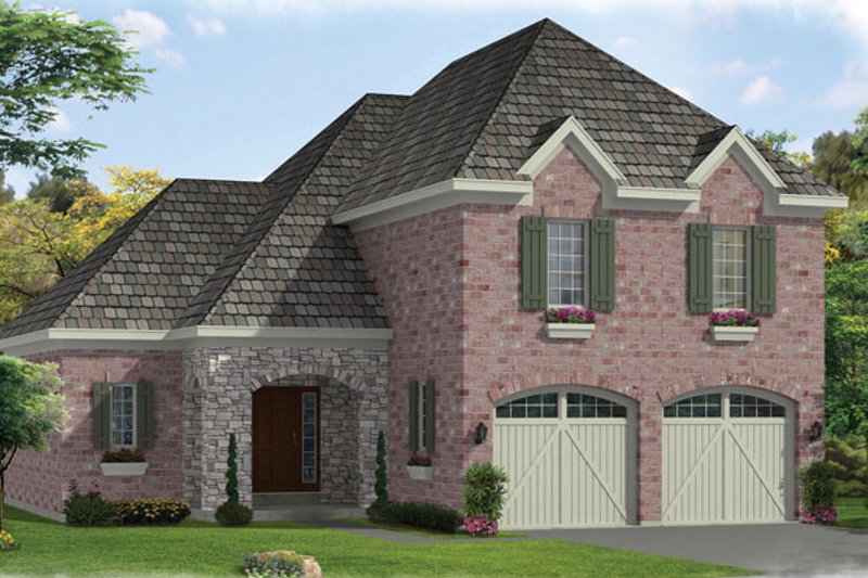 House Plan Design - Exterior - Front Elevation 4 for European House Plan #46-827 - 3 bed, 2.5 bath