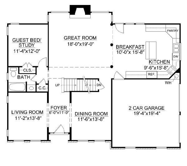 Colonial Floor Plan - Main Floor Plan #119-260