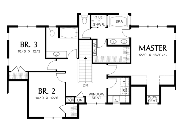 Dream House Plan - Colonial Floor Plan - Upper Floor Plan #48-870