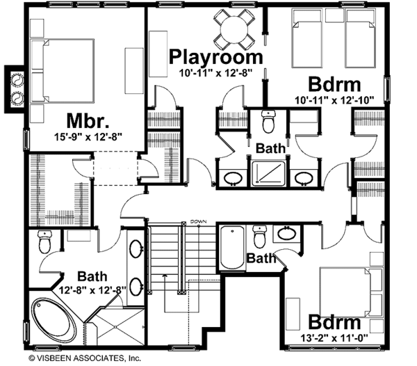 House Plan Design - Craftsman Floor Plan - Upper Floor Plan #928-172