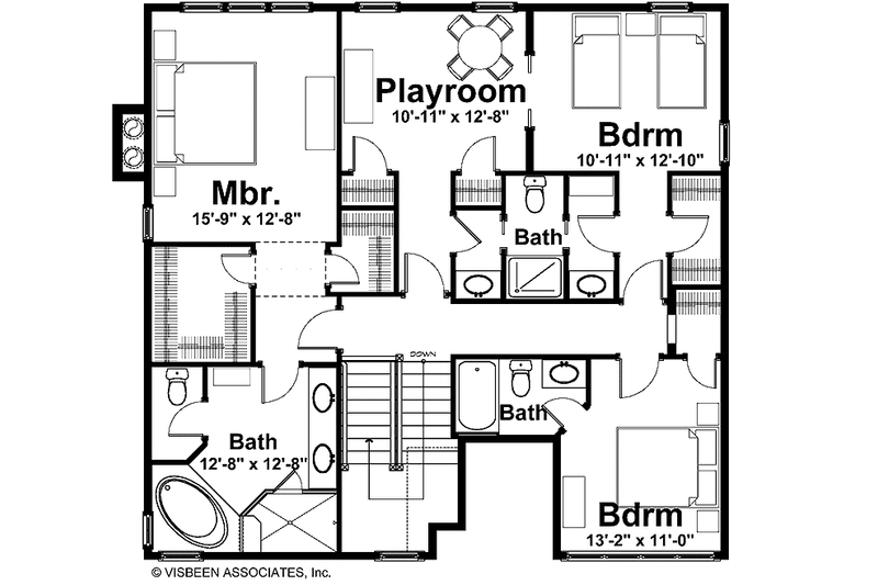 Home Plan - Floor Plan - Upper Floor for Craftsman House Plan #928-172 - 3 bed, 3.5 bath