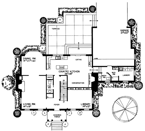 House Blueprint - Colonial Floor Plan - Main Floor Plan #72-694