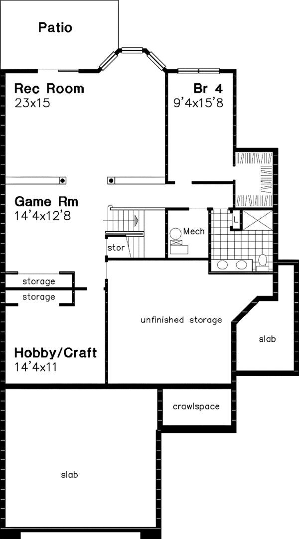 Home Plan - European Floor Plan - Lower Floor Plan #320-517