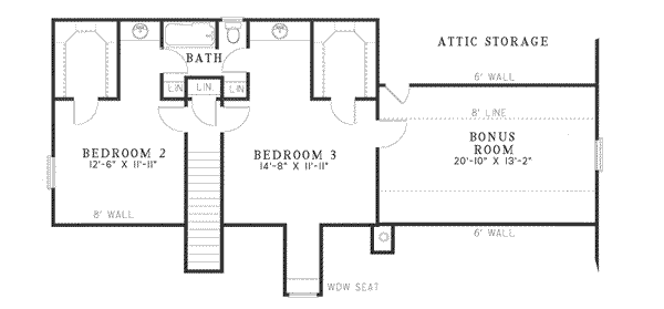 Traditional Floor Plan - Upper Floor Plan #17-592
