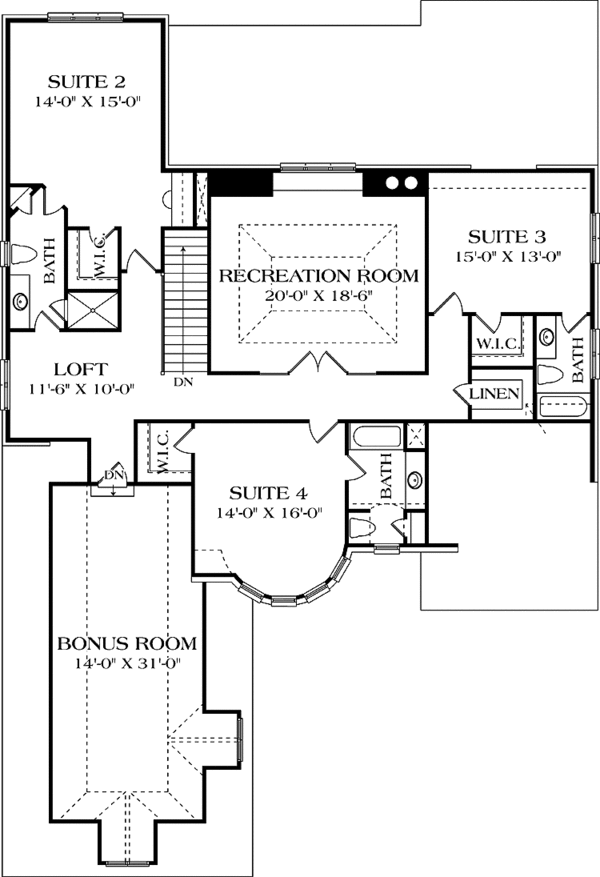 House Plan Design - European Floor Plan - Upper Floor Plan #453-584
