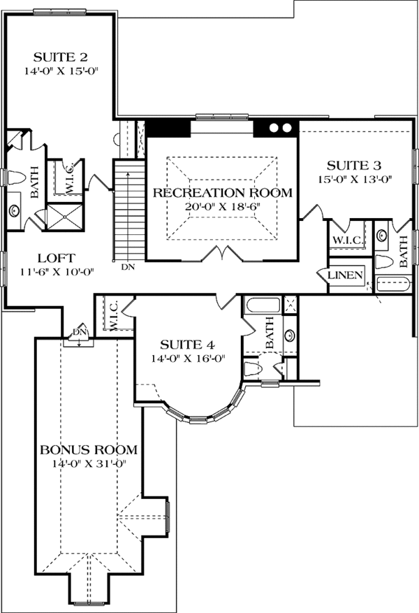 Home Plan - European Floor Plan - Upper Floor Plan #453-584