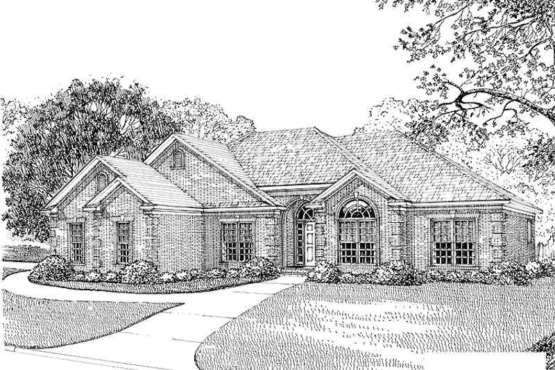 Dream House Plan - Exterior - Front Elevation 3 for Ranch House Plan #17-2731 - 4 bed, 3 bath