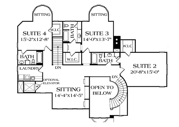 Dream House Plan - Mediterranean Floor Plan - Upper Floor Plan #453-610