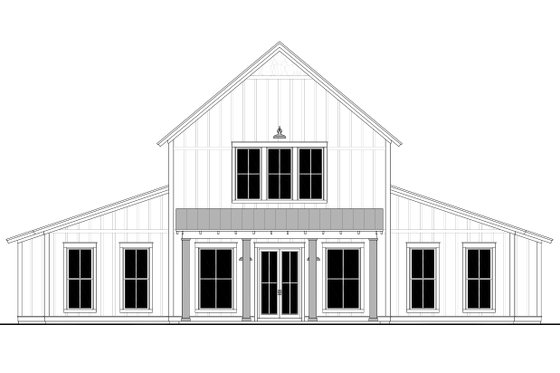 Exterior - Front Elevation 4 for Barndominium House Plan #430-259 - 4 bed, 3.5 bath