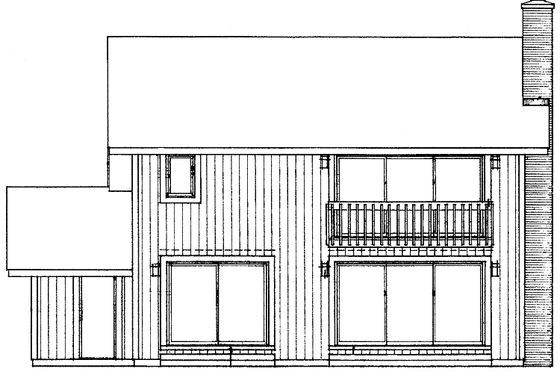 Exterior - Rear Elevation for Contemporary House Plan #72-700 - 3 bed, 2.5 bath