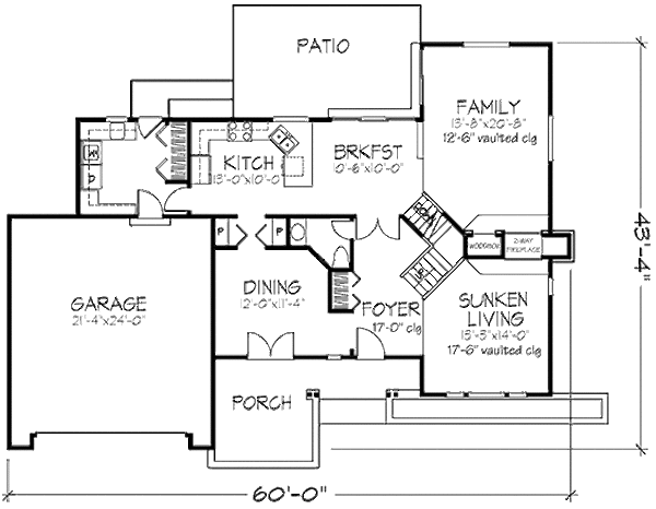 Home Plan - Country Floor Plan - Main Floor Plan #320-442