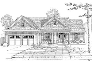 Exterior - Front Elevation 3 for Country House Plan #46-892 - 3 bed, 2 bath