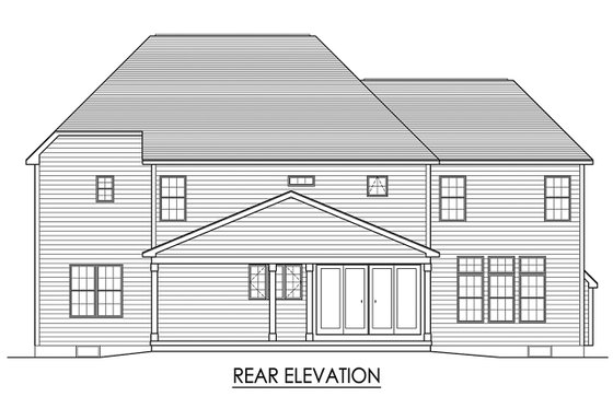 Exterior - Rear Elevation for Colonial House Plan #1010-217 - 5 bed, 4 bath