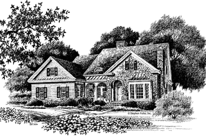 Exterior - Front Elevation 3 for Country House Plan #429-95 - 4 bed, 3 bath