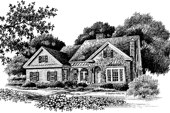 Exterior - Front Elevation 3 for Country House Plan #429-95 - 4 bed, 3 bath