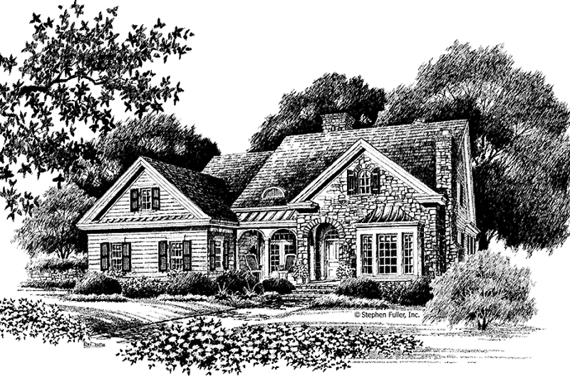 Home Plan - Exterior - Front Elevation 3 for Country House Plan #429-95 - 4 bed, 3 bath