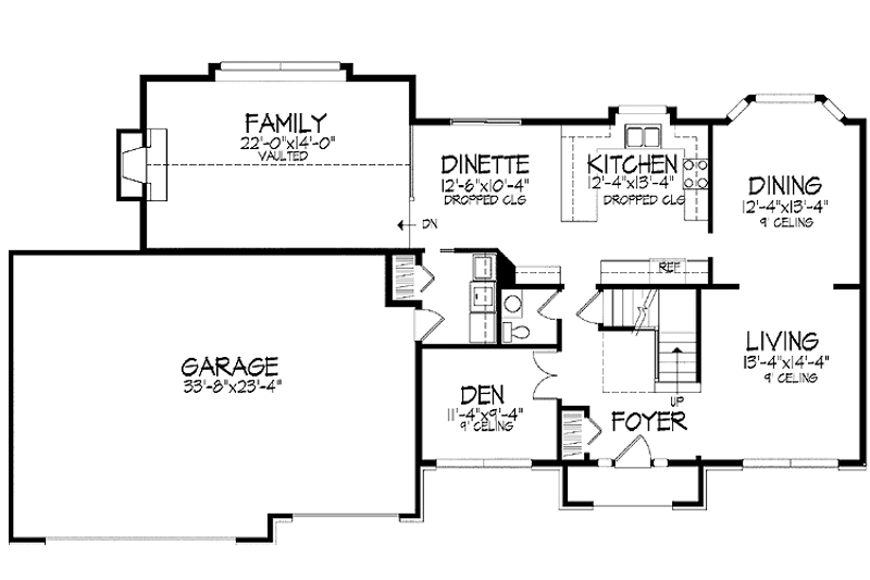 Home Plan - Floor Plan - Main Floor for European House Plan #51-902 - 4 bed, 2.5 bath