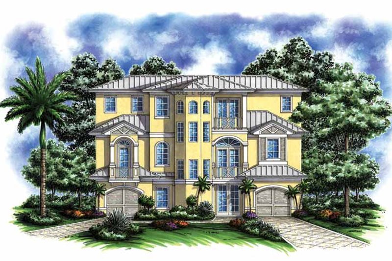 Architectural House Design - Mediterranean Exterior - Front Elevation Plan #1017-134