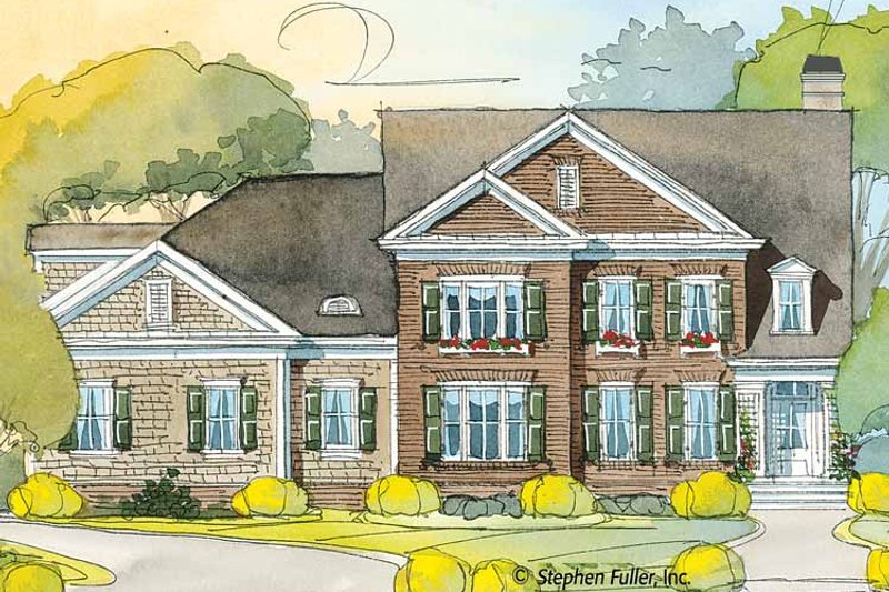Home Plan - Exterior - Front Elevation 3 for Colonial House Plan #429-407 - 3 bed, 3.5 bath