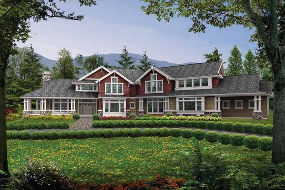 Exterior - Front Elevation 3 for Craftsman House Plan #132-349 - 4 bed, 3.5 bath