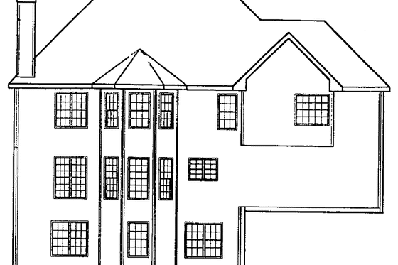 Exterior - Rear Elevation for Colonial House Plan #927-76 - 4 bed, 3.5 bath