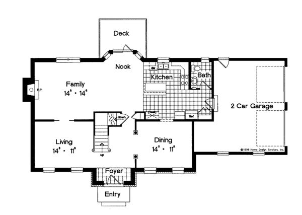House Blueprint - Colonial Floor Plan - Main Floor Plan #417-706
