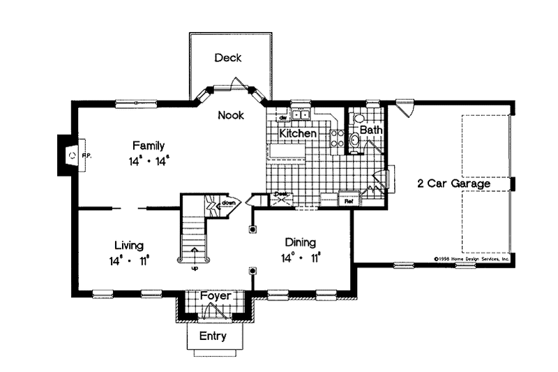 House Blueprint - Floor Plan - Main Floor for Colonial House Plan #417-706 - 4 bed, 2.5 bath