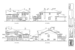 Exterior - Rear Elevation for European House Plan #47-217 - 3 bed, 3 bath