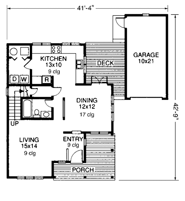 House Design - Country Floor Plan - Main Floor Plan #960-3
