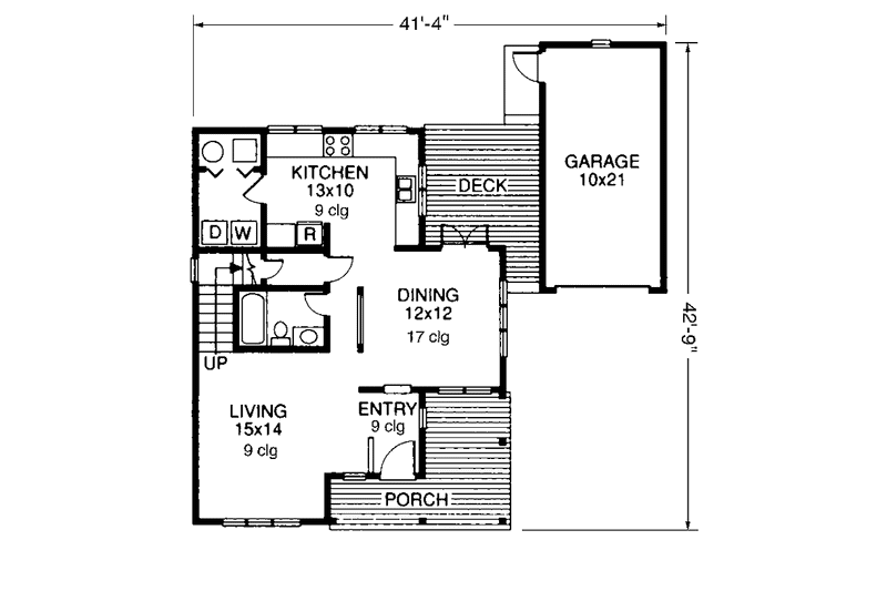 Dream House Plan - Floor Plan - Main Floor for Country House Plan #960-3 - 2 bed, 2 bath