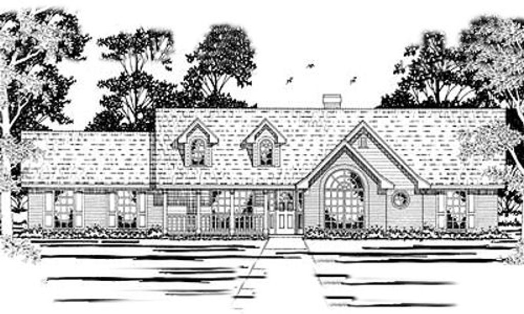 Exterior - Front Elevation 2 for Traditional House Plan #42-190 - 3 bed, 2 bath