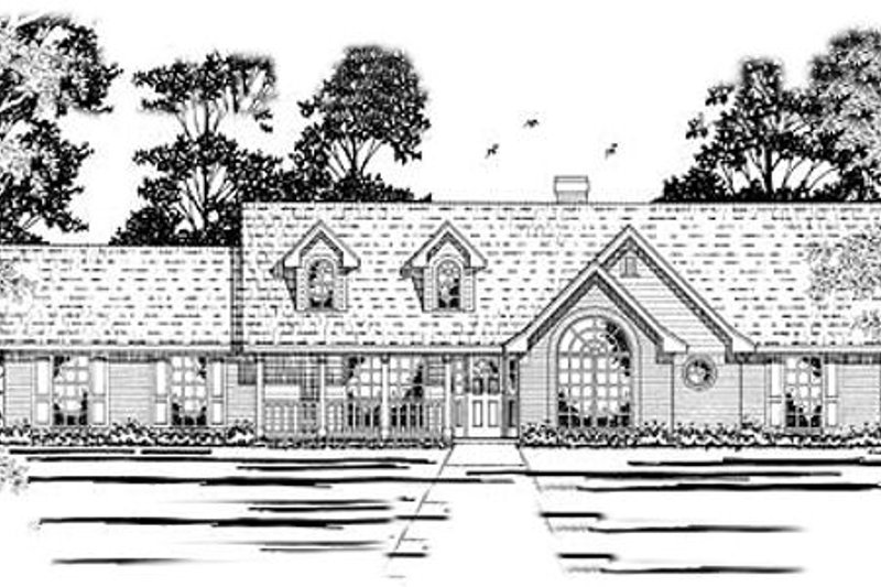 Exterior - Front Elevation 2 for Traditional House Plan #42-190 - 3 bed, 2 bath