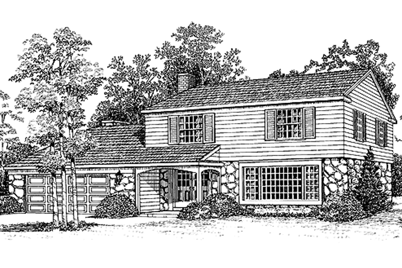 House Blueprint - Country Exterior - Front Elevation Plan #72-572