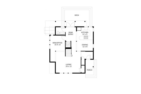 Floor Plan - Main Floor for Cottage House Plan #925-3 - 3 bed, 2.5 bath