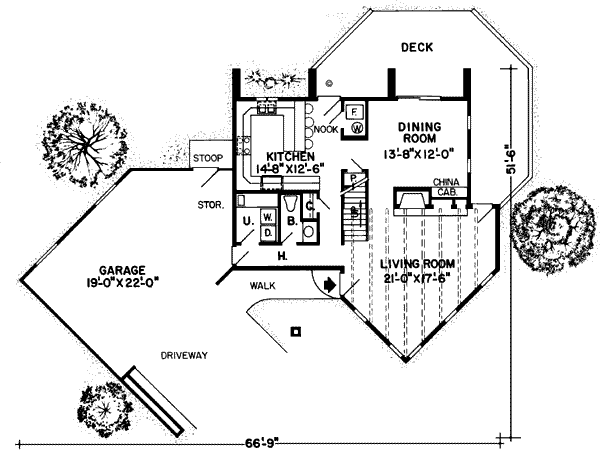 Contemporary Floor Plan - Main Floor Plan #312-768