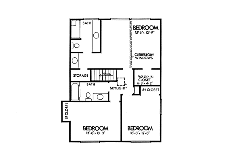 Home Plan - Floor Plan - Upper Floor for Prairie House Plan #320-1332 - 3 bed, 2.5 bath