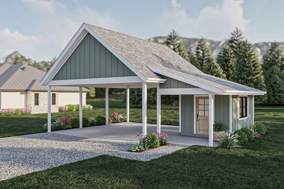 Exterior - Front Elevation for Modern House Plan #455-579, 0 bath