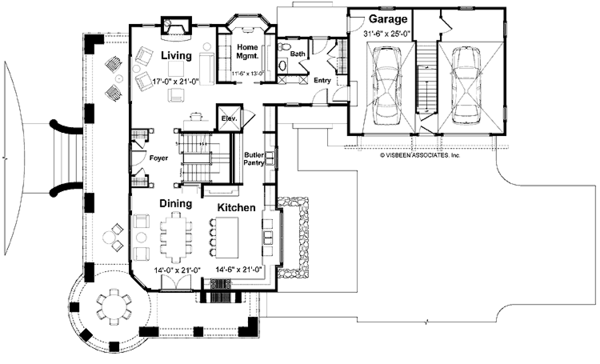 House Plan Design - Craftsman Floor Plan - Main Floor Plan #928-63