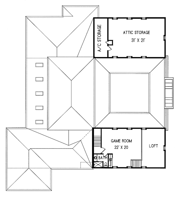 House Blueprint - Mediterranean Floor Plan - Upper Floor Plan #76-124