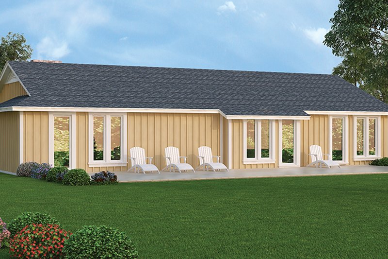 Home Plan - Exterior - Rear Elevation 1 for Ranch House Plan #45-535 - 3 bed, 2 bath